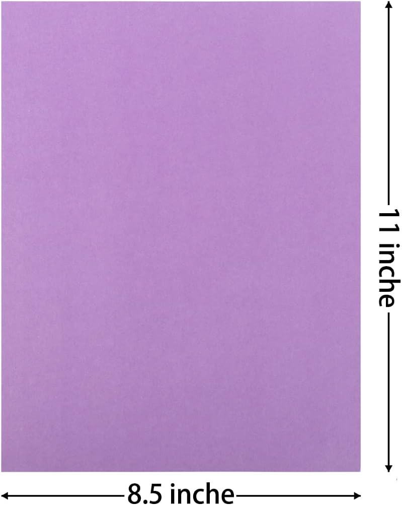 Wishop 20 Sheets Colored Thick Paper Cardstock Blank for DIY Crafts Cards Making, Invitations, Scrapbook Supplies (Purple, 8.5 x 11 inches) - Image 2